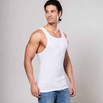 Alca Rib V‑Shape 2‑Pck Herren Singlet Weiß