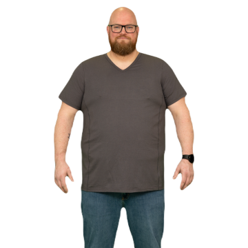 Alca Easy-Going 1-Pck Men T-Shirt V-Neck Dark Grey 2XL