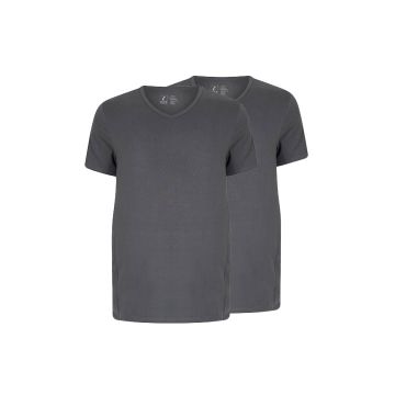 Alca Easy-Going 2-Pck Men T-Shirt V-Neck Dark Grey 7XL