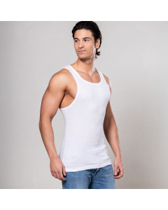Alca Rib V‑Shape 2‑Pck Herren Singlet Wei&szlig;