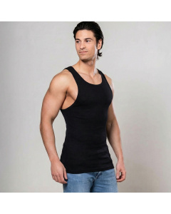 Alca Rib V‑Shape 2‑Pck Herren Singlet Schwarz