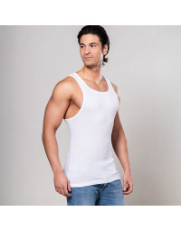 Alca Rib V‑Shape 2‑Pck Herren Singlet Weiß